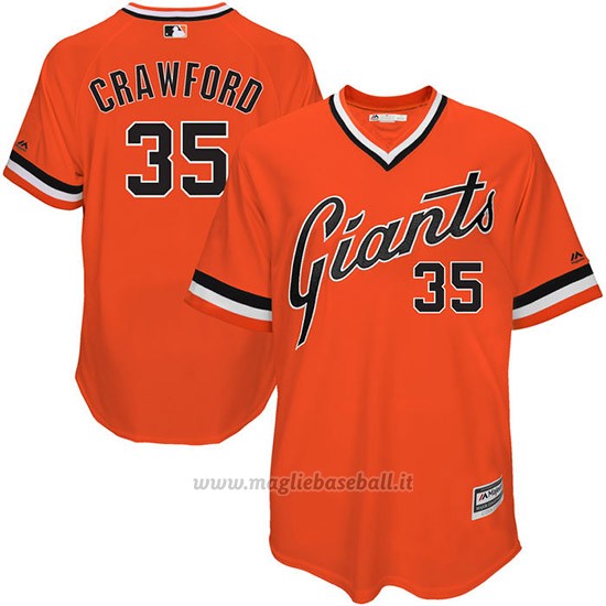 Maglia Baseball Uomo San Francisco Giants Brandon Crawford Arancione Turn Back The Clock